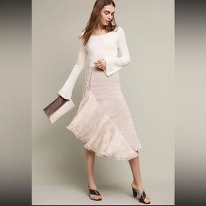 Anthropologie Sleeping on Snow sweater skirt‎ asymmetric size small NWT NEW knit